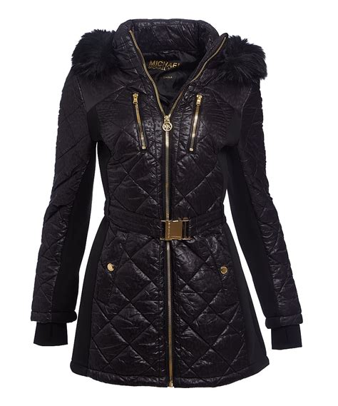 michael kors black coat women|michael kors black winter coat.